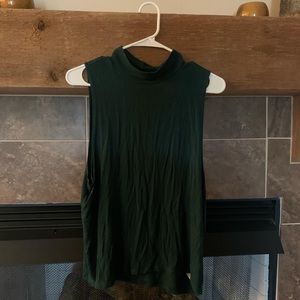 Green American Eagle Ribbed Mock Neck Tank Top